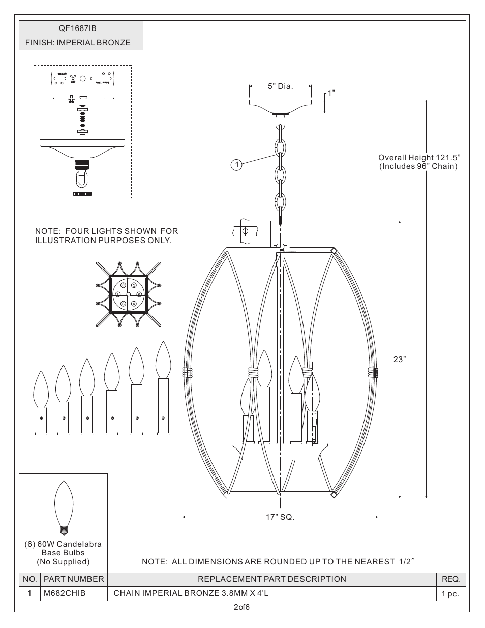 Quoizel QF1687IB Quoizel Fixture User Manual | Page 2 / 6