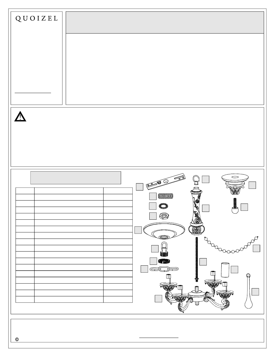 Quoizel QMC1681AY Quoizel Mini Chandelier User Manual | 7 pages