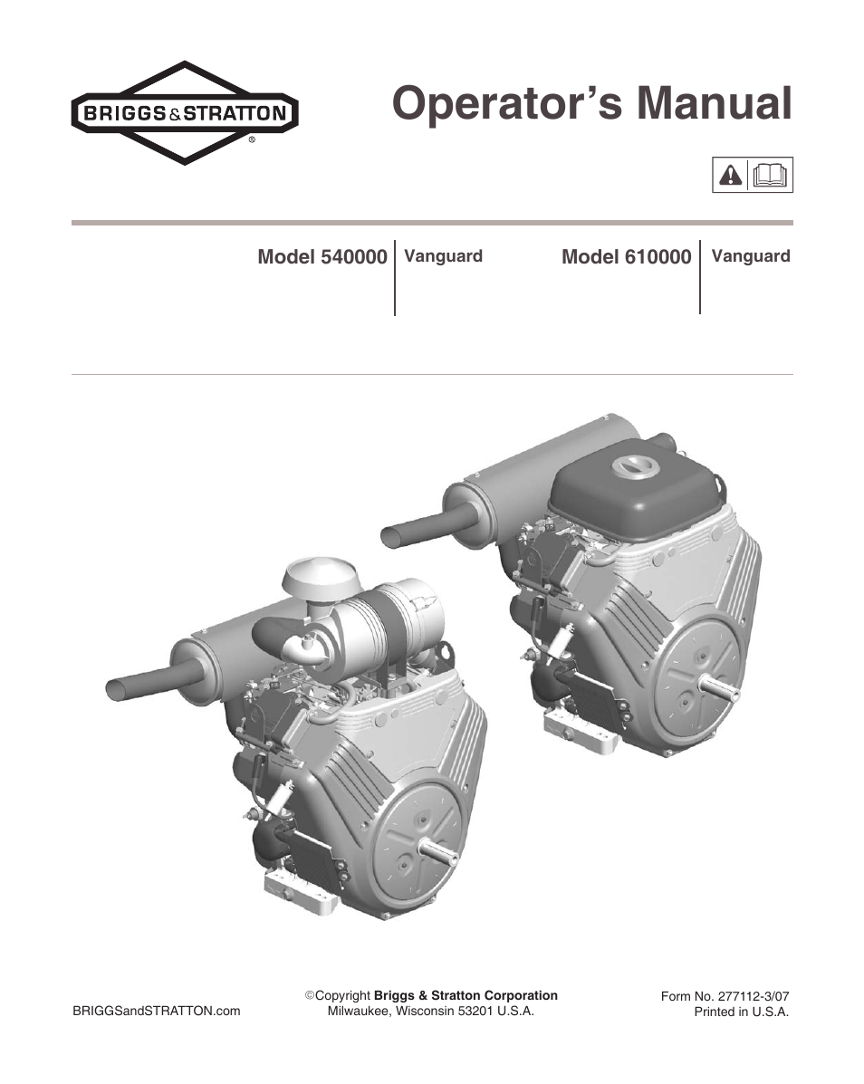 Briggs & Stratton 610000 User Manual | 20 pages