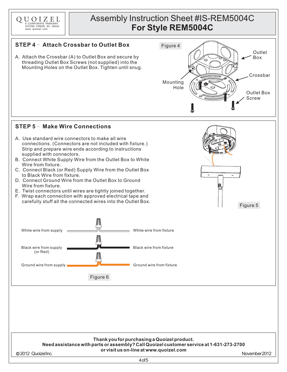Quoizel REM5004C Remi User Manual | Page 4 / 5