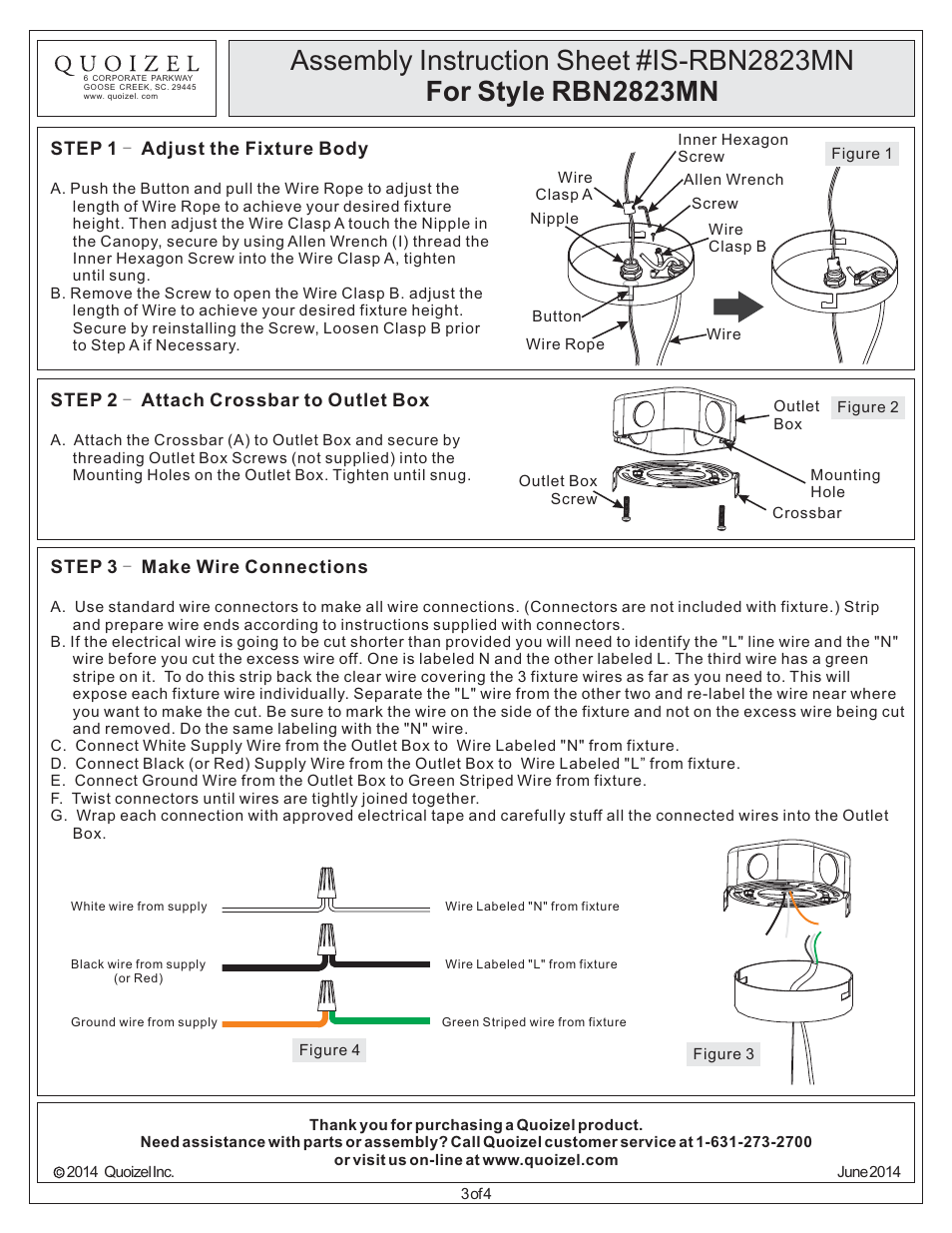 Quoizel RBN2823MN Ribbons User Manual | Page 3 / 4