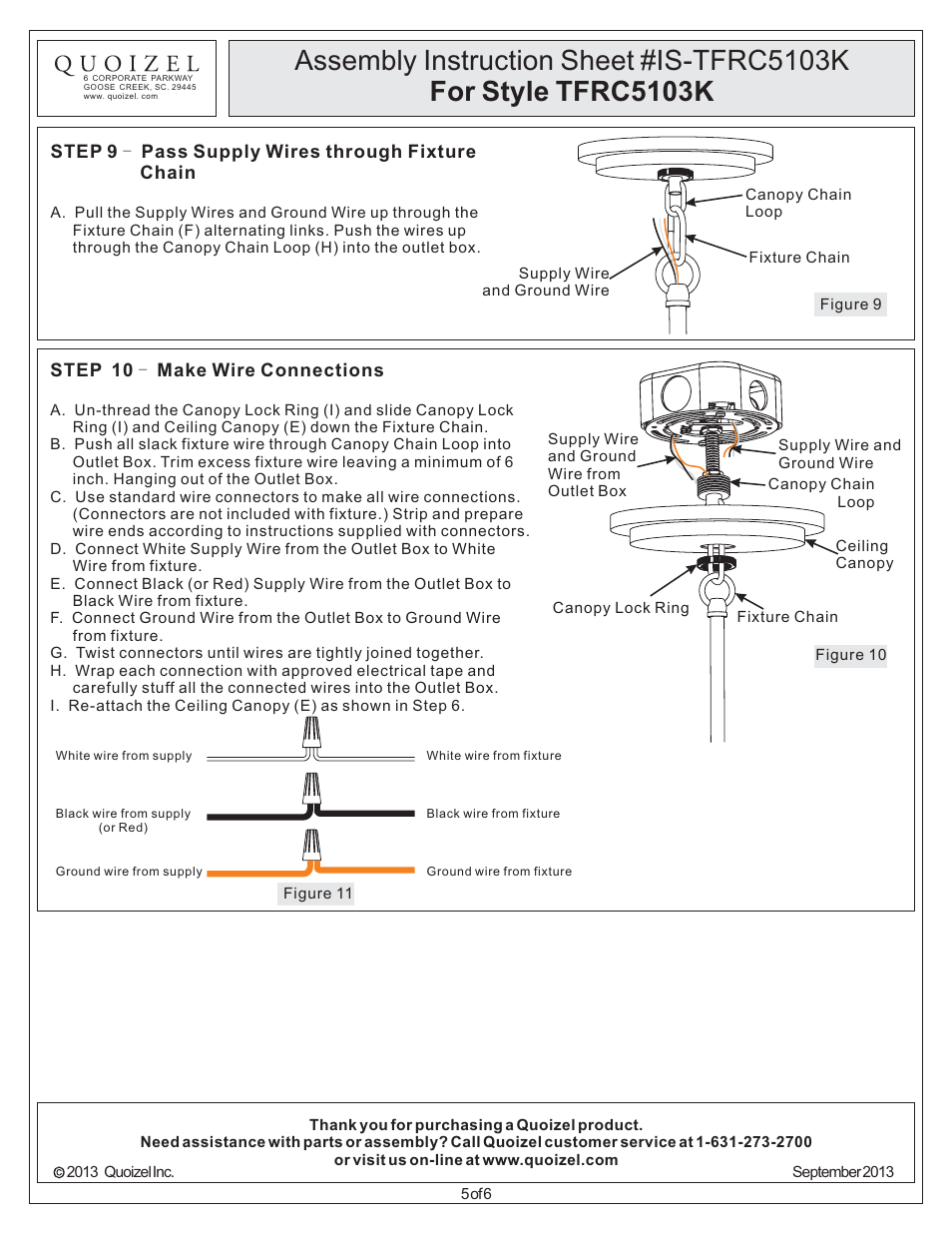 Quoizel TFRC5103K Rochelle User Manual | Page 5 / 6