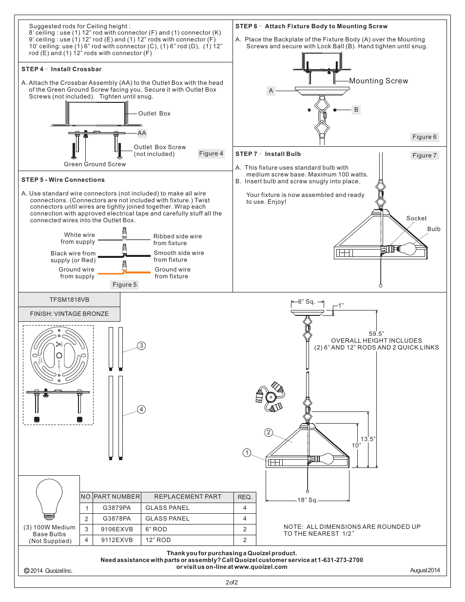 Quoizel TFSM1818VB Samara User Manual | Page 2 / 2