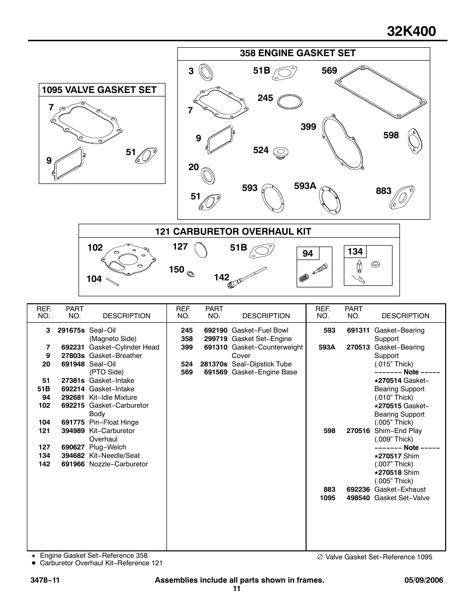 Briggs & Stratton 32K400 User Manual | Page 11 / 11