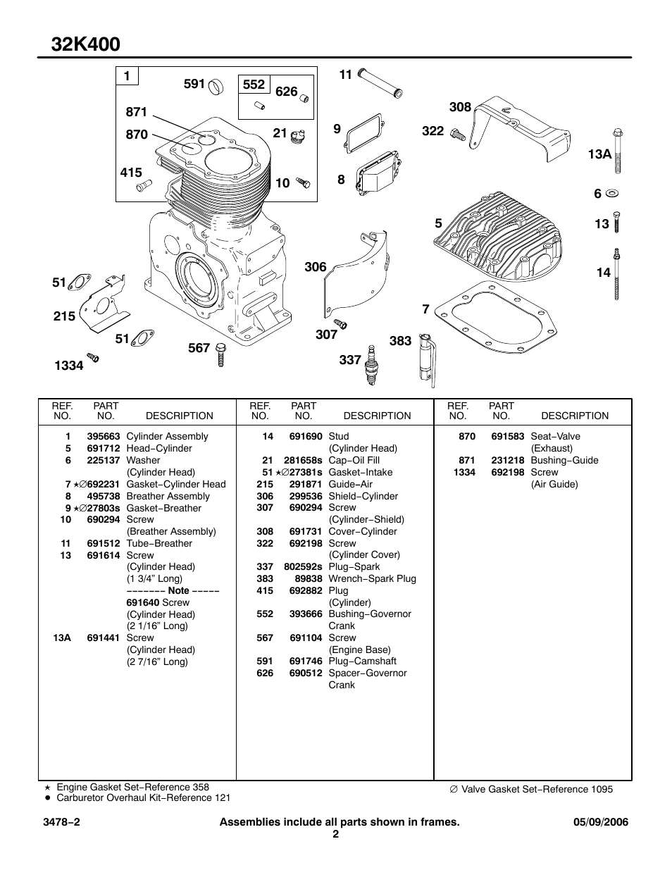 Briggs & Stratton 32K400 User Manual | Page 2 / 11