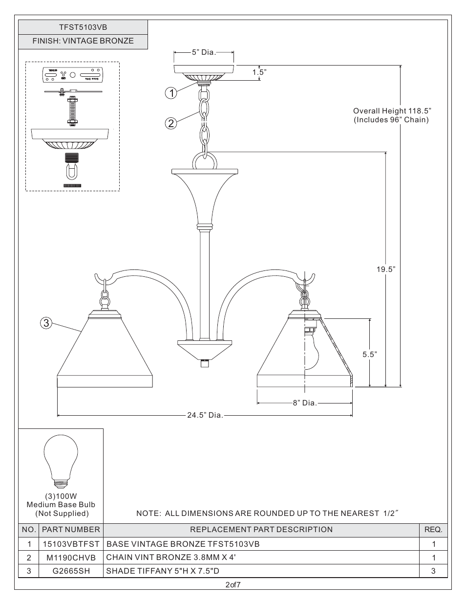 Quoizel TFST5103VB Stephen User Manual | Page 2 / 7