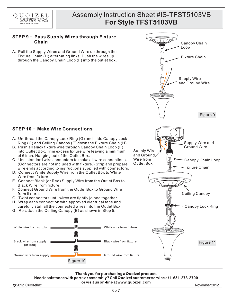 Quoizel TFST5103VB Stephen User Manual | Page 6 / 7