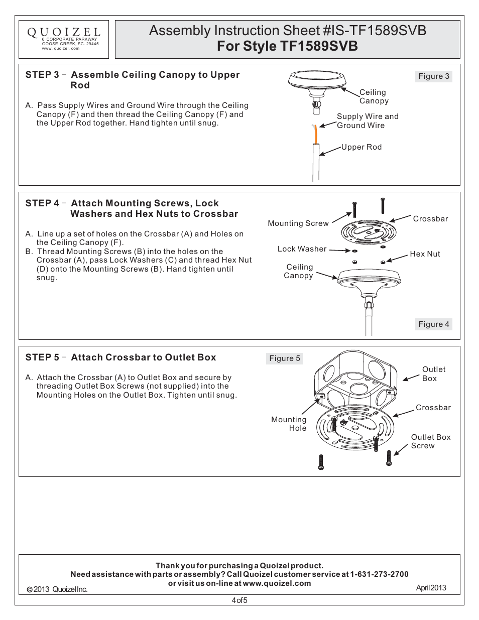 Quoizel TF1589SVB Tiffany User Manual | Page 4 / 6