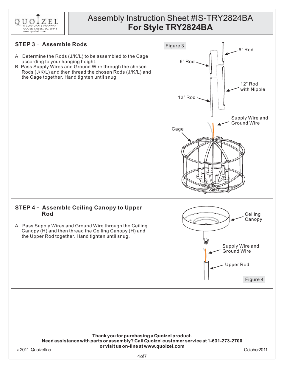 Quoizel TRY2824BA Troy User Manual | Page 4 / 7