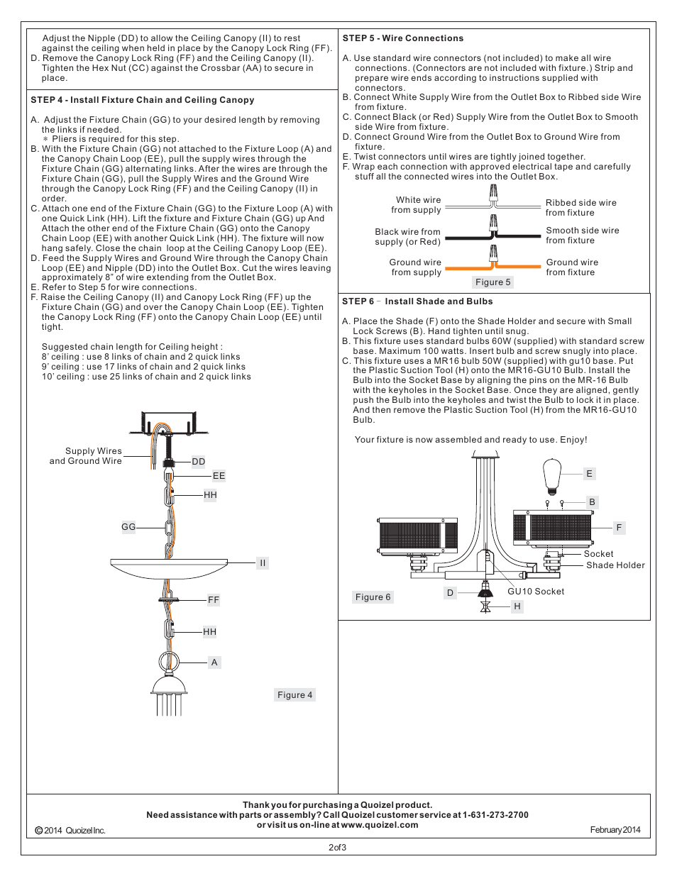 Quoizel UST5003WT Union Station User Manual | Page 2 / 3