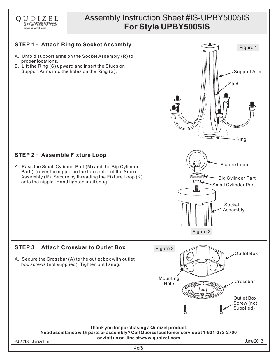 Quoizel UPBY5005IS Uptown Bowery User Manual | Page 4 / 8