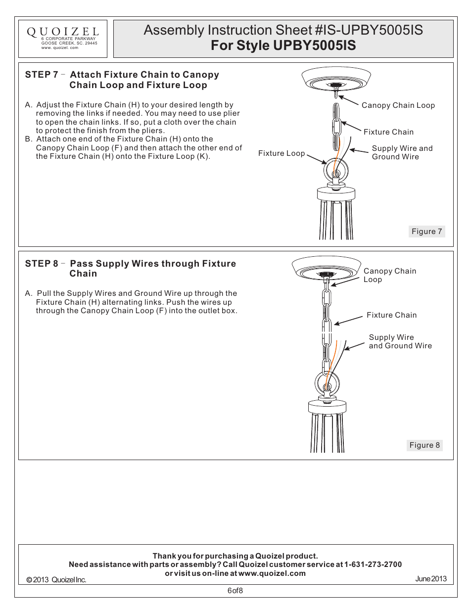 Quoizel UPBY5005IS Uptown Bowery User Manual | Page 6 / 8