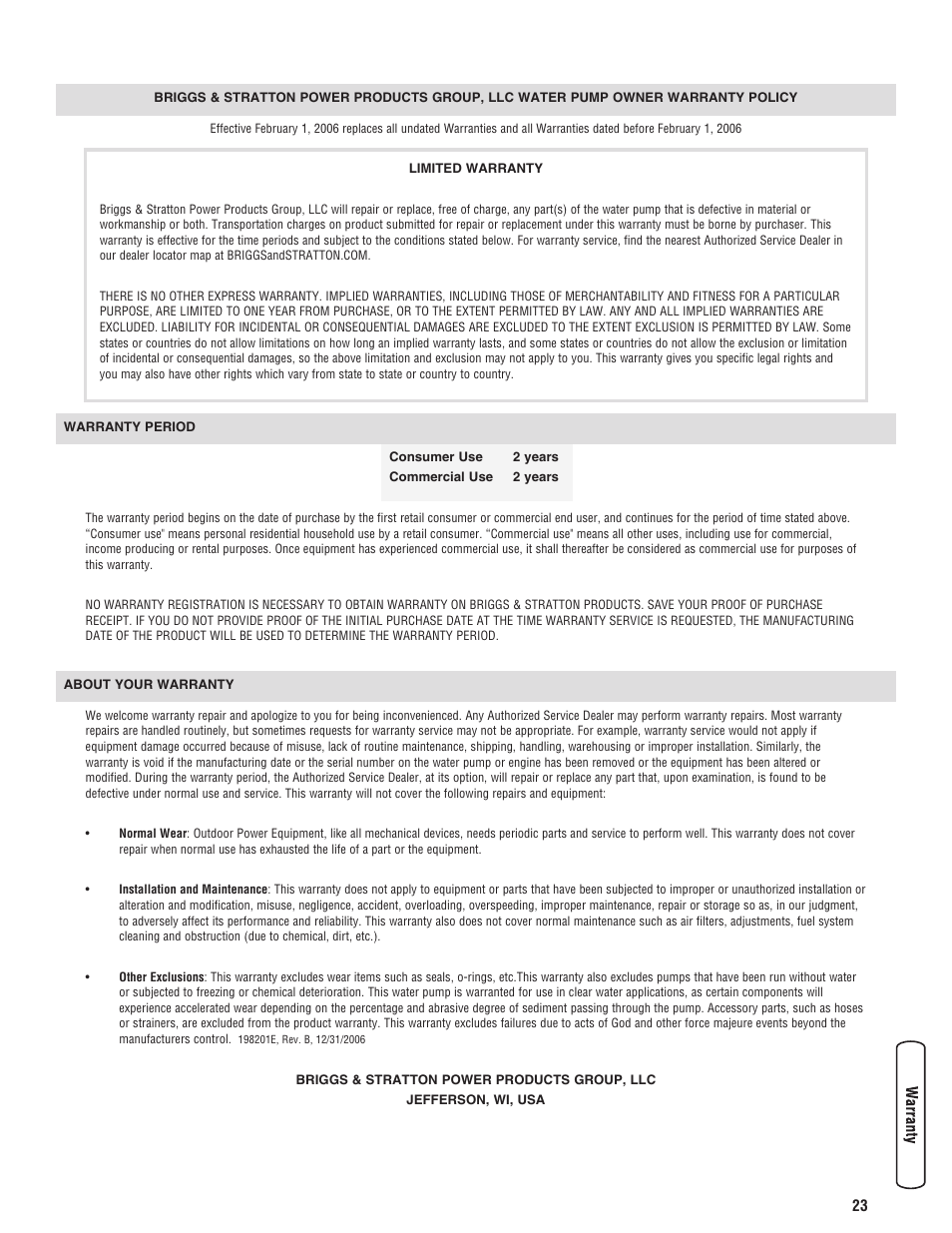 Briggs & Stratton 073017 User Manual | Page 23 / 72
