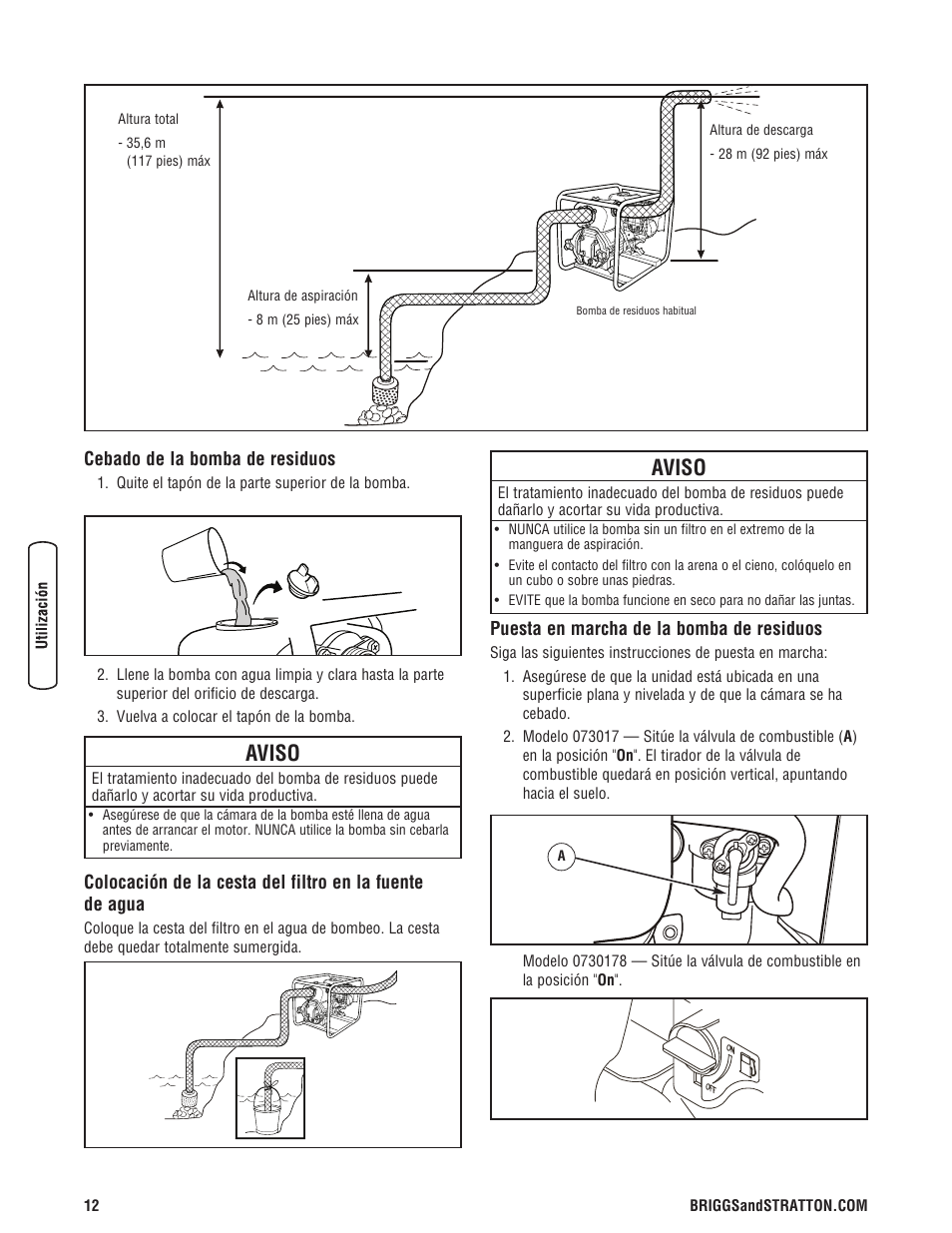 Aviso | Briggs & Stratton 073017 User Manual | Page 36 / 72