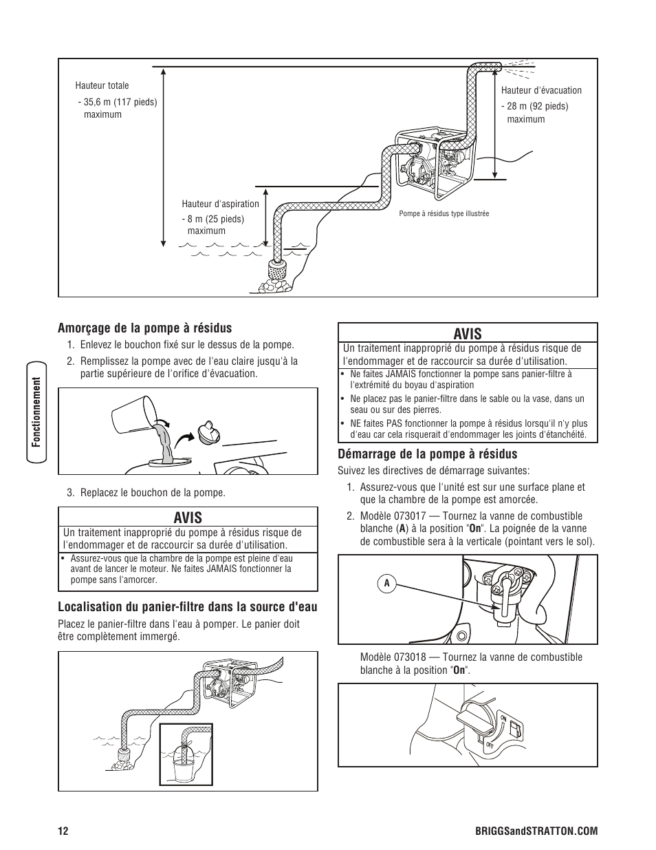 Avis | Briggs & Stratton 073017 User Manual | Page 60 / 72