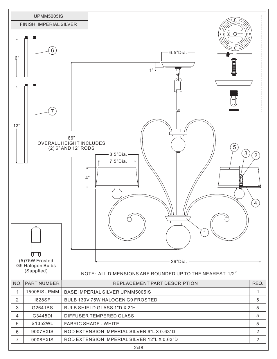 Quoizel UPMM5005IS Uptown Madison Manor User Manual | Page 2 / 8