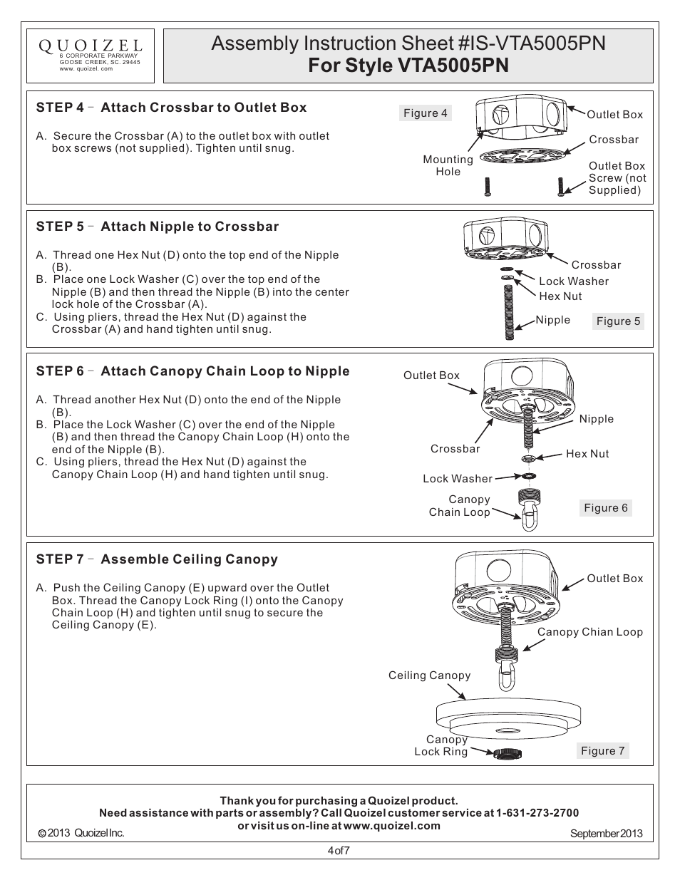 Quoizel VTA5005PN Ventura User Manual | Page 4 / 7