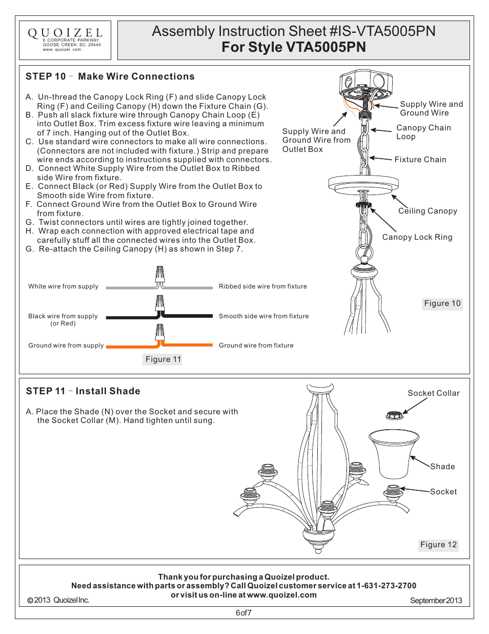 Quoizel VTA5005PN Ventura User Manual | Page 6 / 7