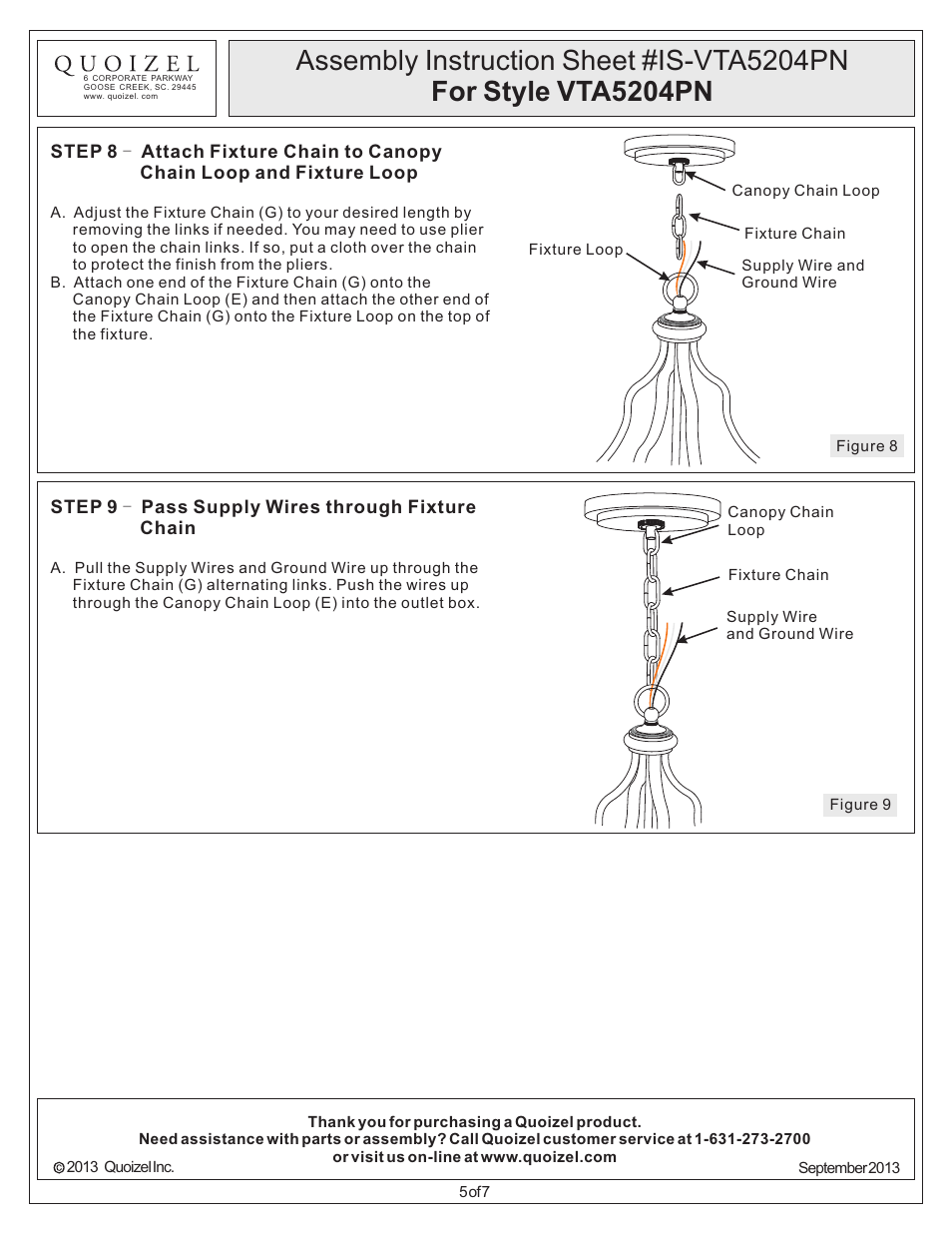 Quoizel VTA5204PN Ventura User Manual | Page 5 / 7