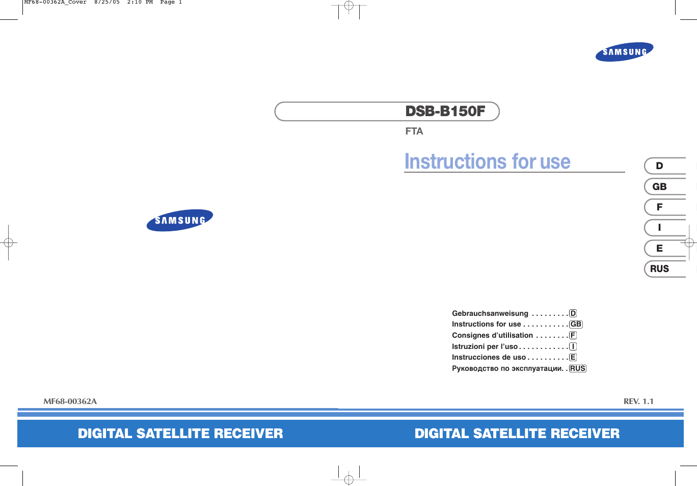 Samsung DSB-B150F User Manual | 110 pages