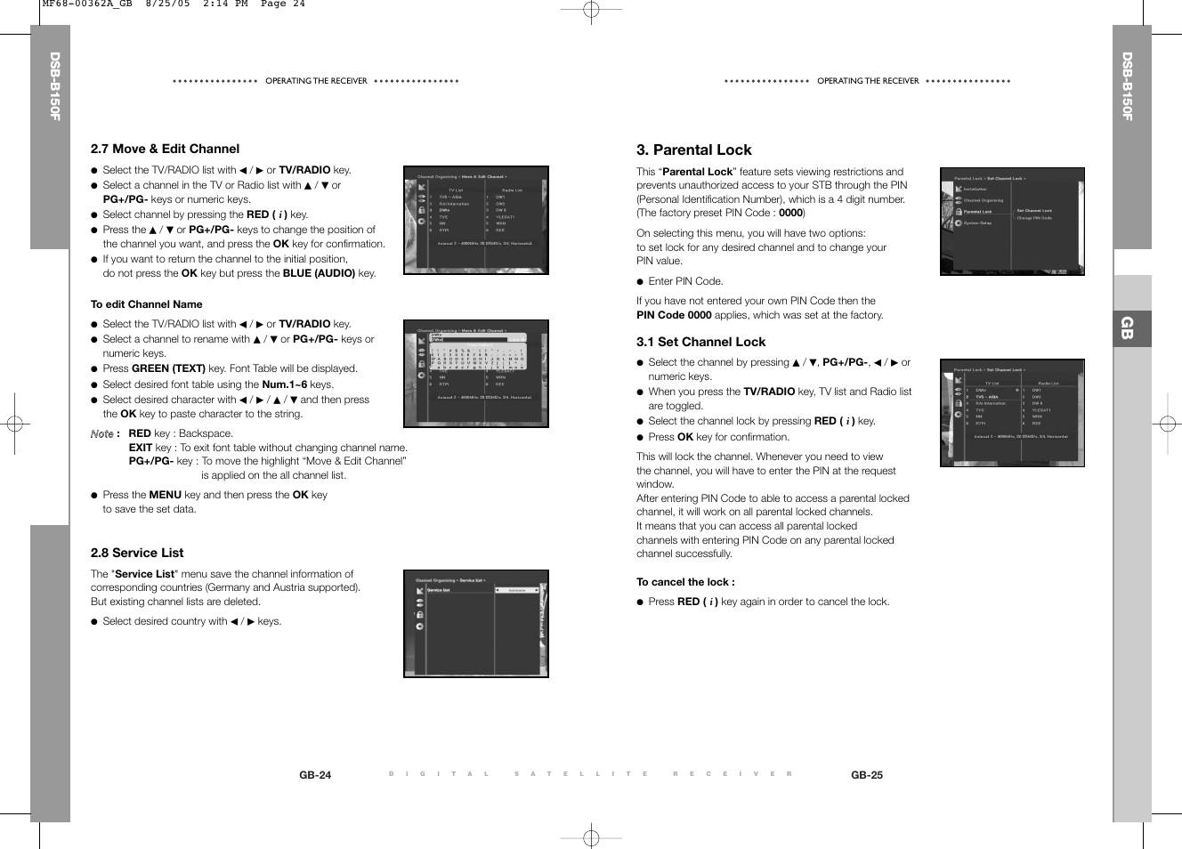 Parental lock | Samsung DSB-B150F User Manual | Page 34 / 110