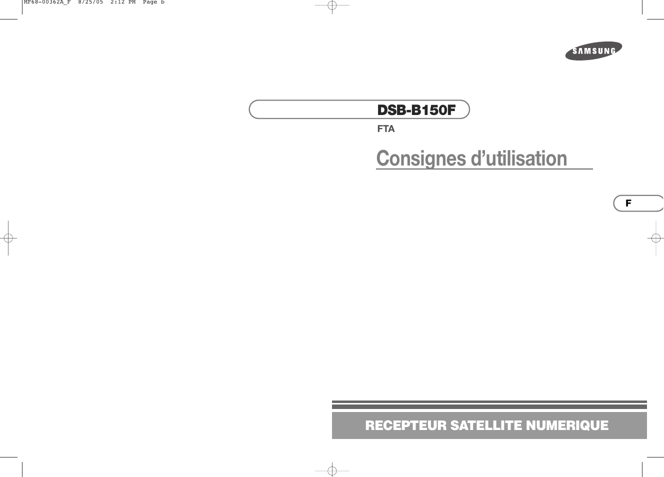 Consignes d’utilisation | Samsung DSB-B150F User Manual | Page 39 / 110