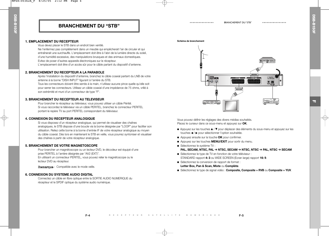 Branchement du “stb | Samsung DSB-B150F User Manual | Page 42 / 110