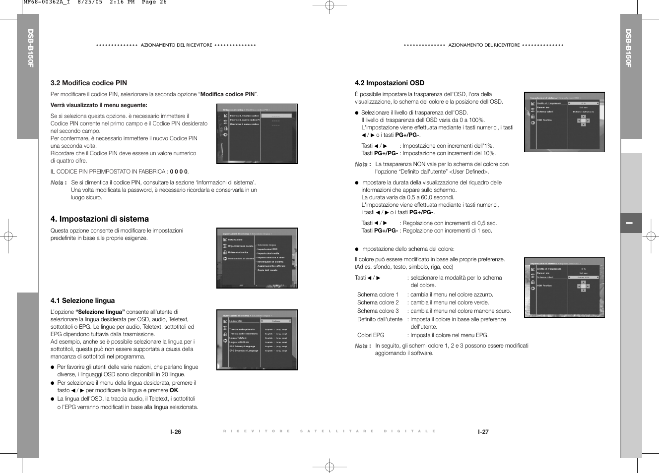 Impostazioni di sistema | Samsung DSB-B150F User Manual | Page 71 / 110