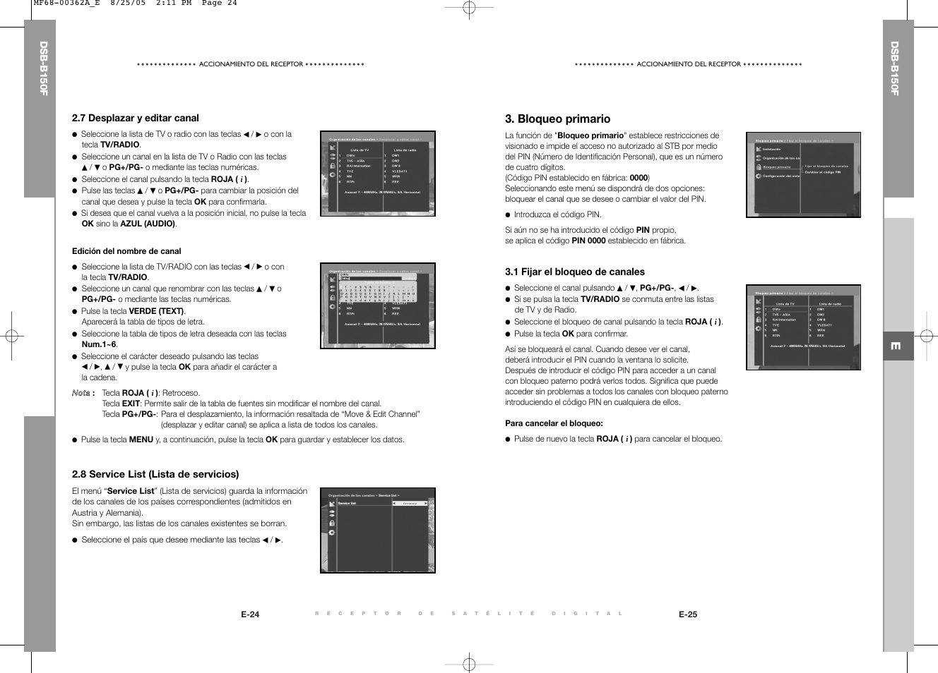 E3. bloqueo primario | Samsung DSB-B150F User Manual | Page 88 / 110