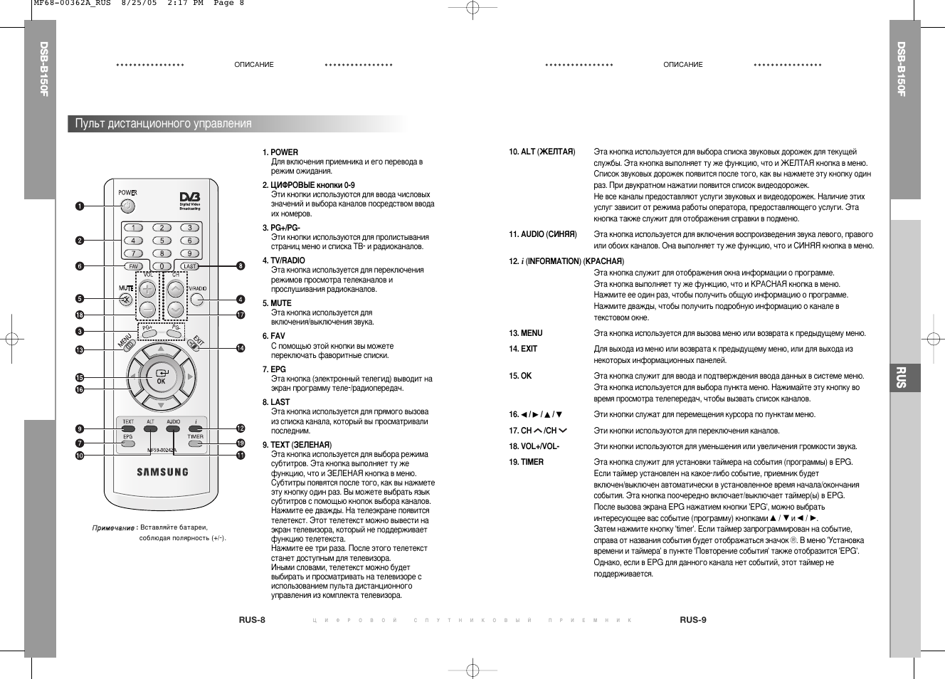 Иыо¸ъ ‰лтъ‡ìˆëóììó„у ыф‡‚îâìëﬂ | Samsung DSB-B150F User Manual | Page 98 / 110