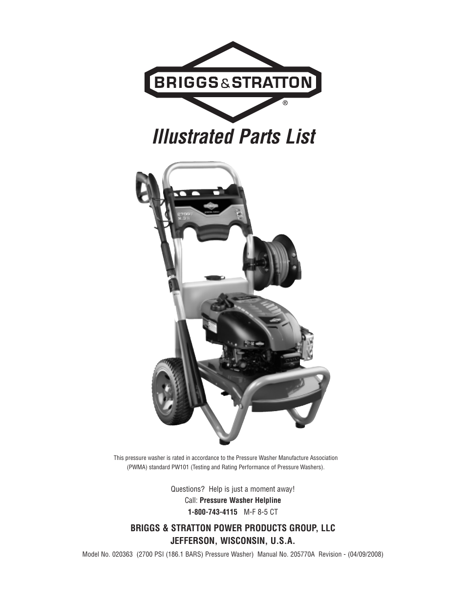 Briggs & Stratton 20363 User Manual | 2 pages