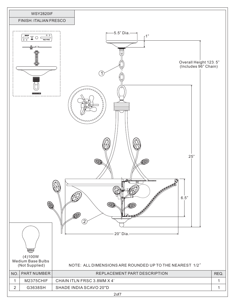 Quoizel WSY2820IF Wesley User Manual | Page 2 / 7