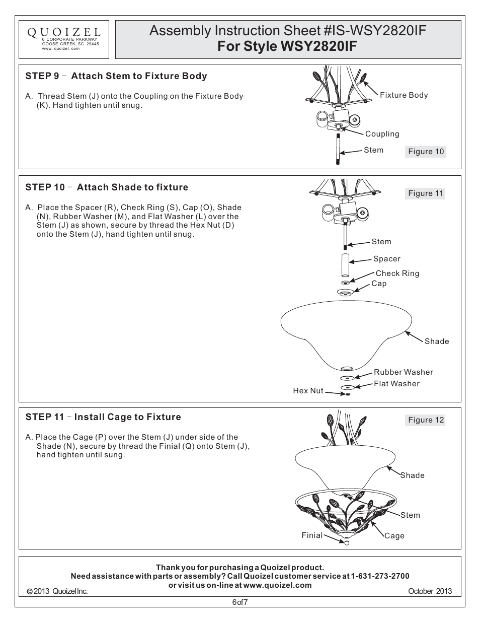 Quoizel WSY2820IF Wesley User Manual | Page 6 / 7