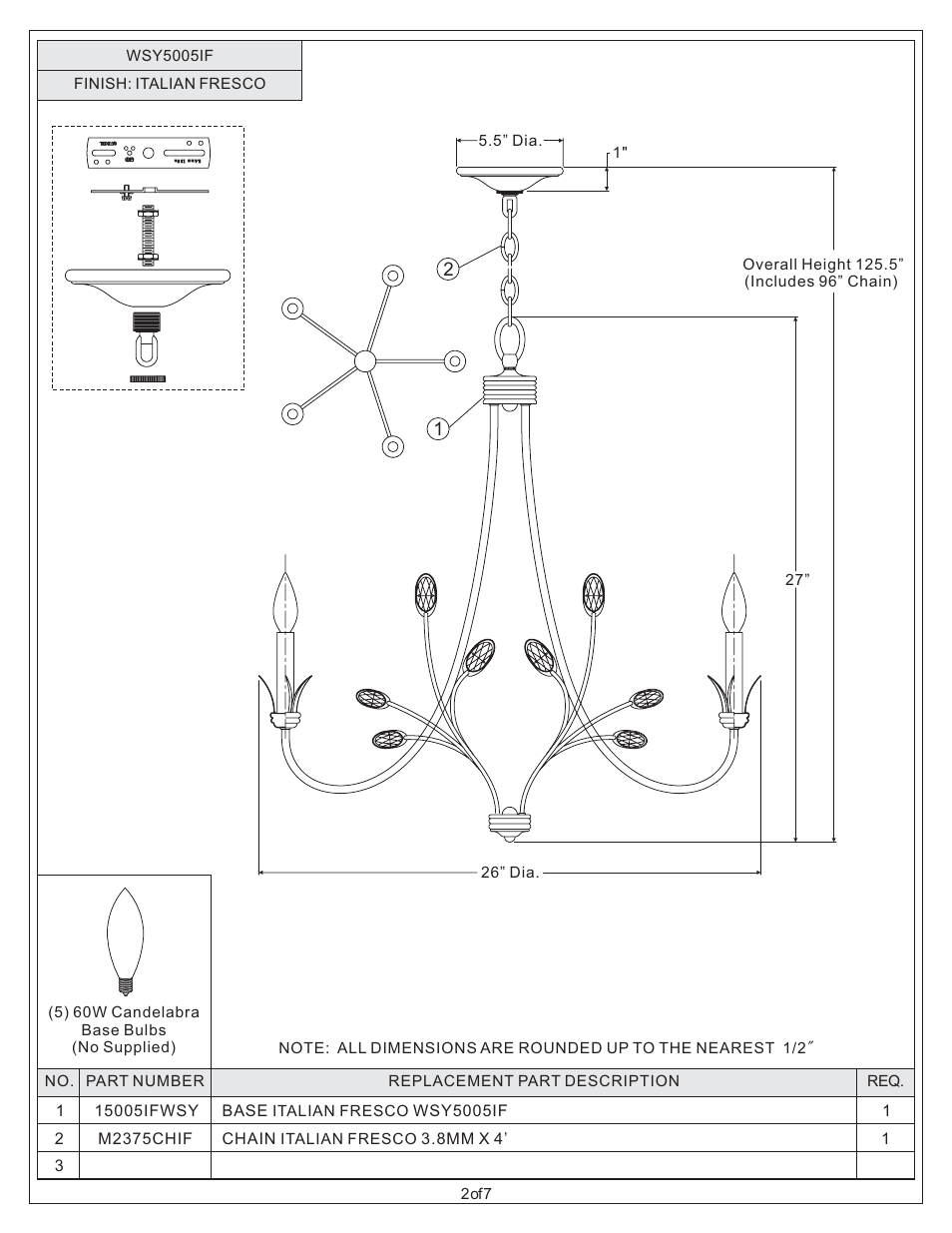 Quoizel WSY5005IF Wesley User Manual | Page 2 / 7