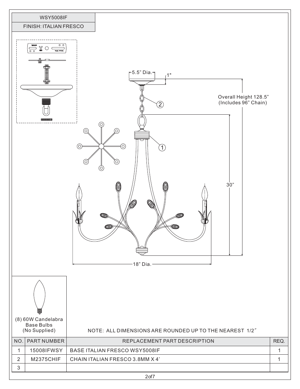 Quoizel WSY5008IF Wesley User Manual | Page 2 / 7