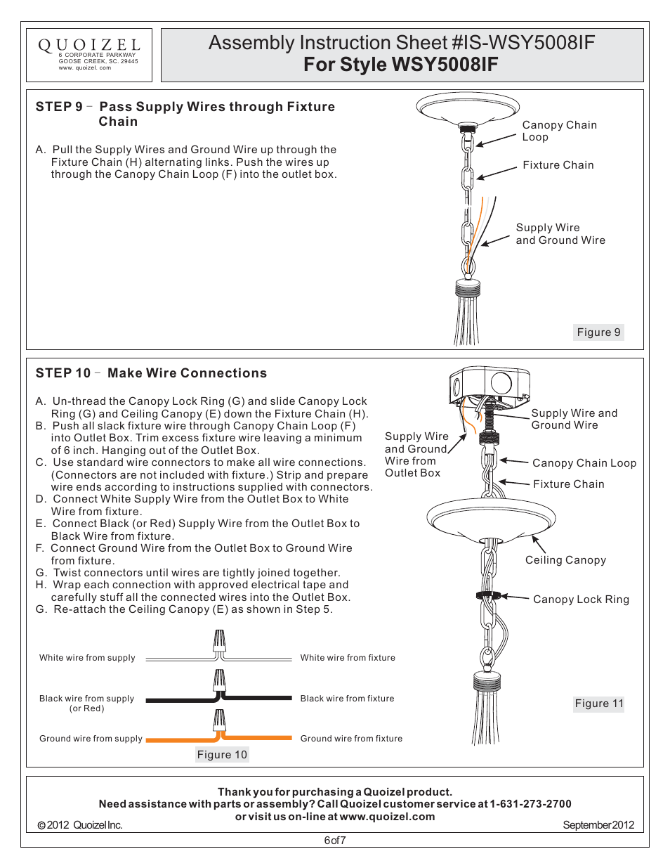 Quoizel WSY5008IF Wesley User Manual | Page 6 / 7