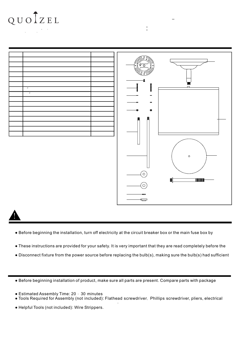 Quoizel ZE2816K Zen User Manual | 3 pages