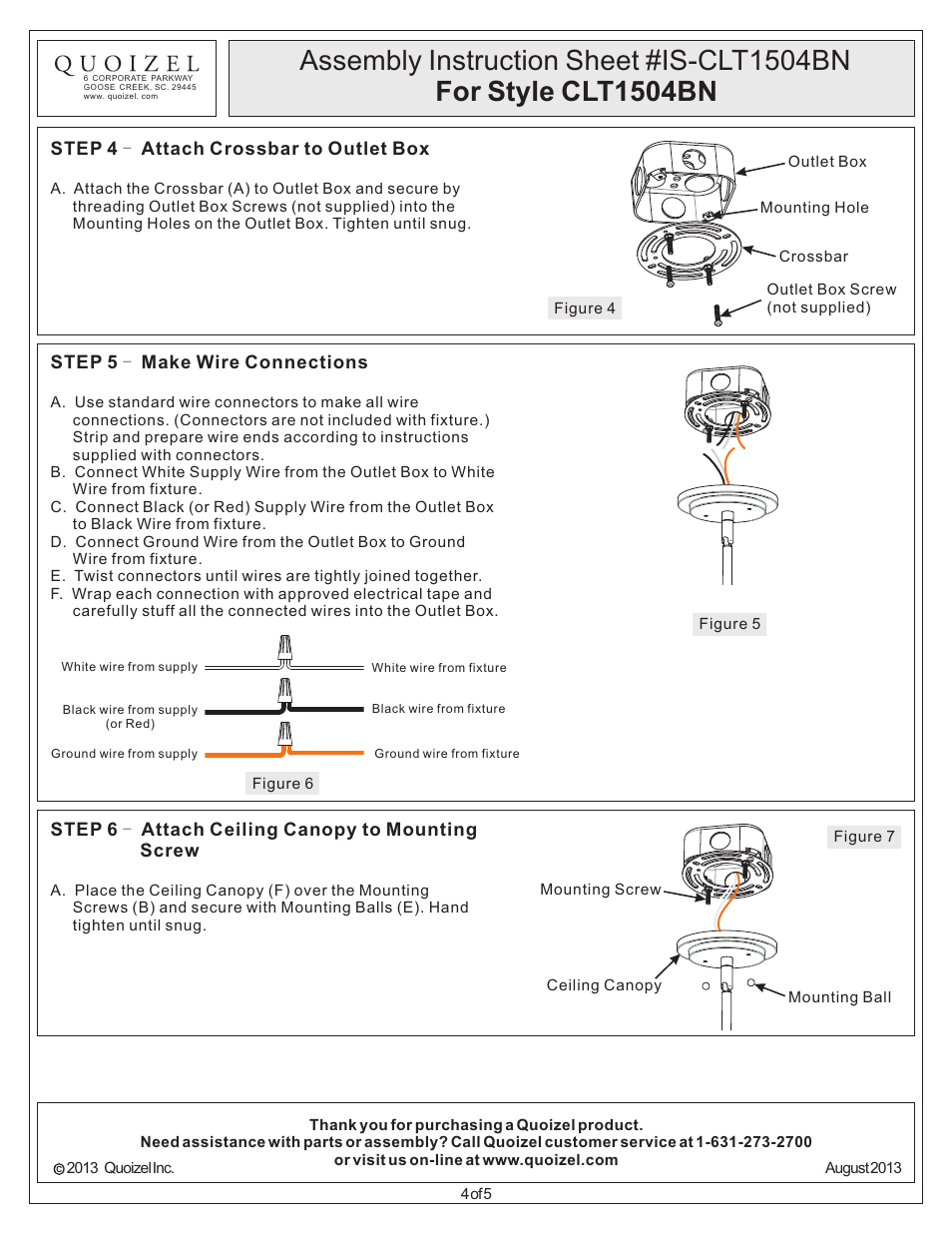 Quoizel CLT1504BN Celestial User Manual | Page 4 / 5