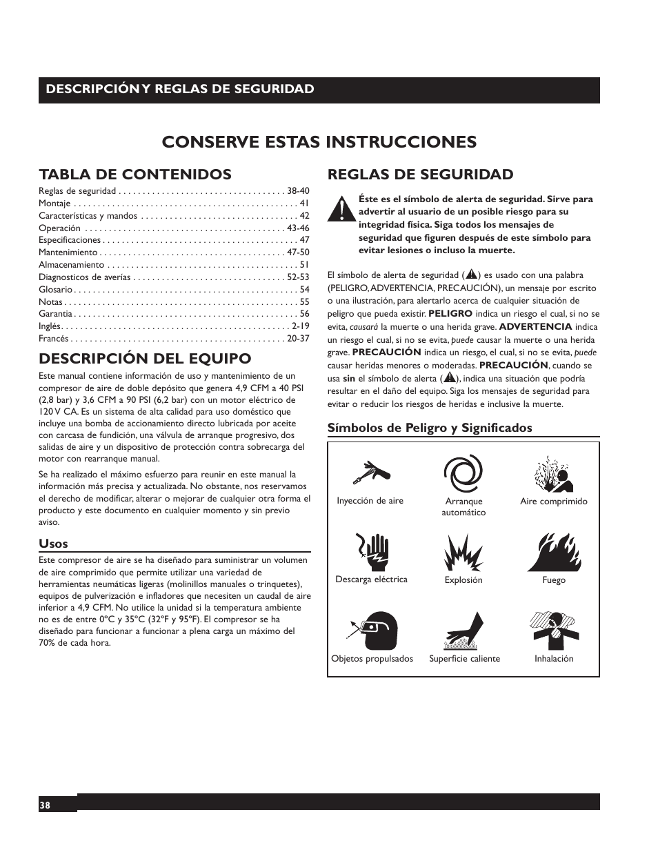 Briggs & Stratton 074000 User Manual | Page 38 / 56