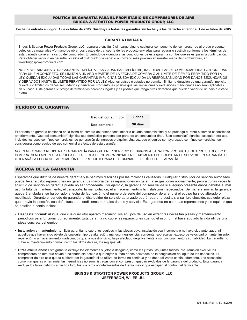 Briggs & Stratton 074000 User Manual | Page 56 / 56