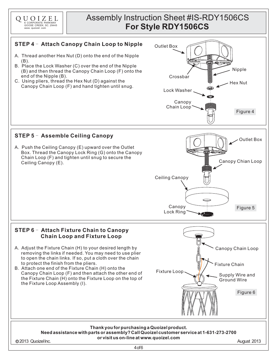 Quoizel RDY1506CS Dury User Manual | Page 4 / 6