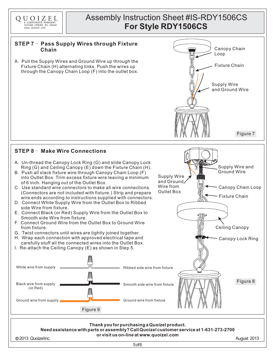 Quoizel RDY1506CS Dury User Manual | Page 5 / 6