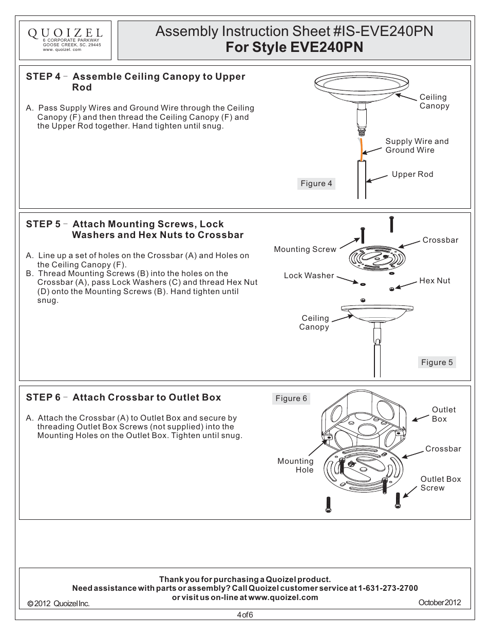 Quoizel EVE240PN Eastvale User Manual | Page 4 / 6