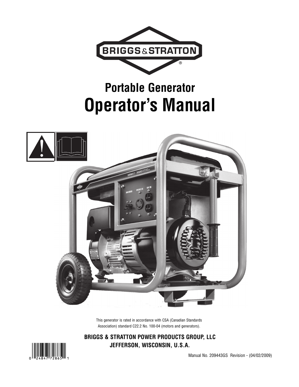Briggs & Stratton 209443gs User Manual | 48 pages