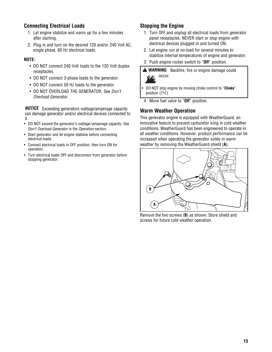 Briggs & Stratton 209443gs User Manual | Page 13 / 48