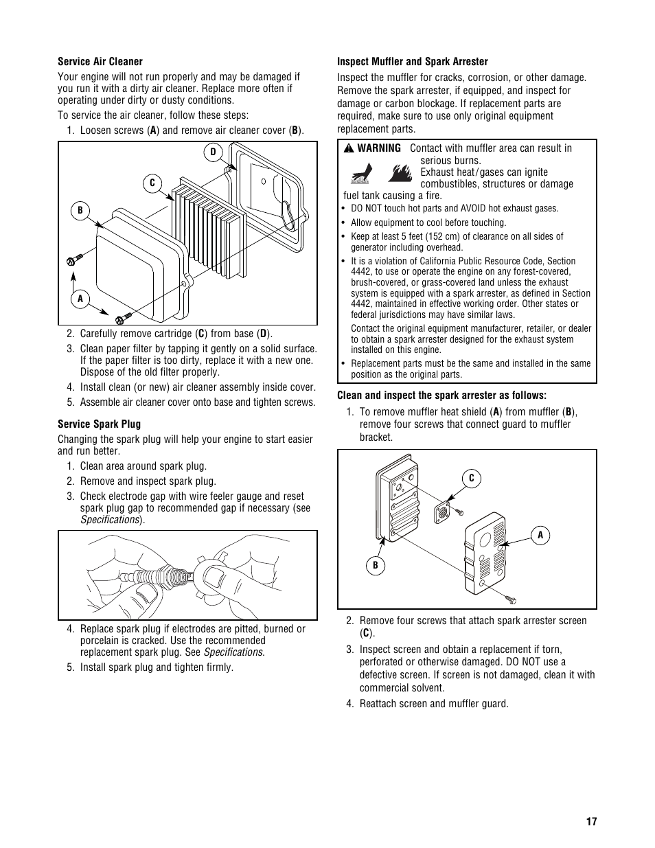 Briggs & Stratton 209443gs User Manual | Page 17 / 48