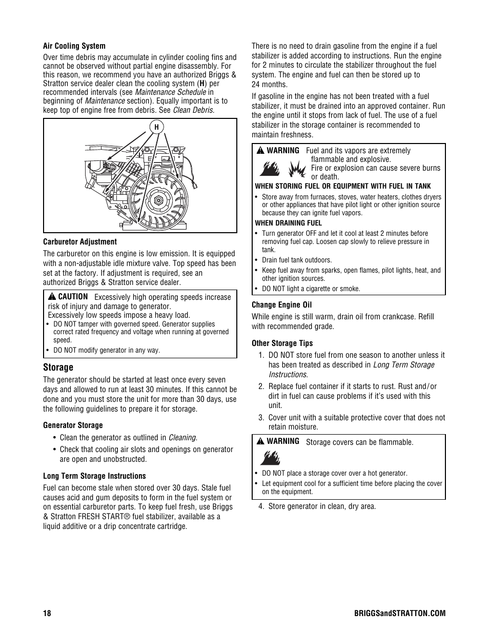 Briggs & Stratton 209443gs User Manual | Page 18 / 48