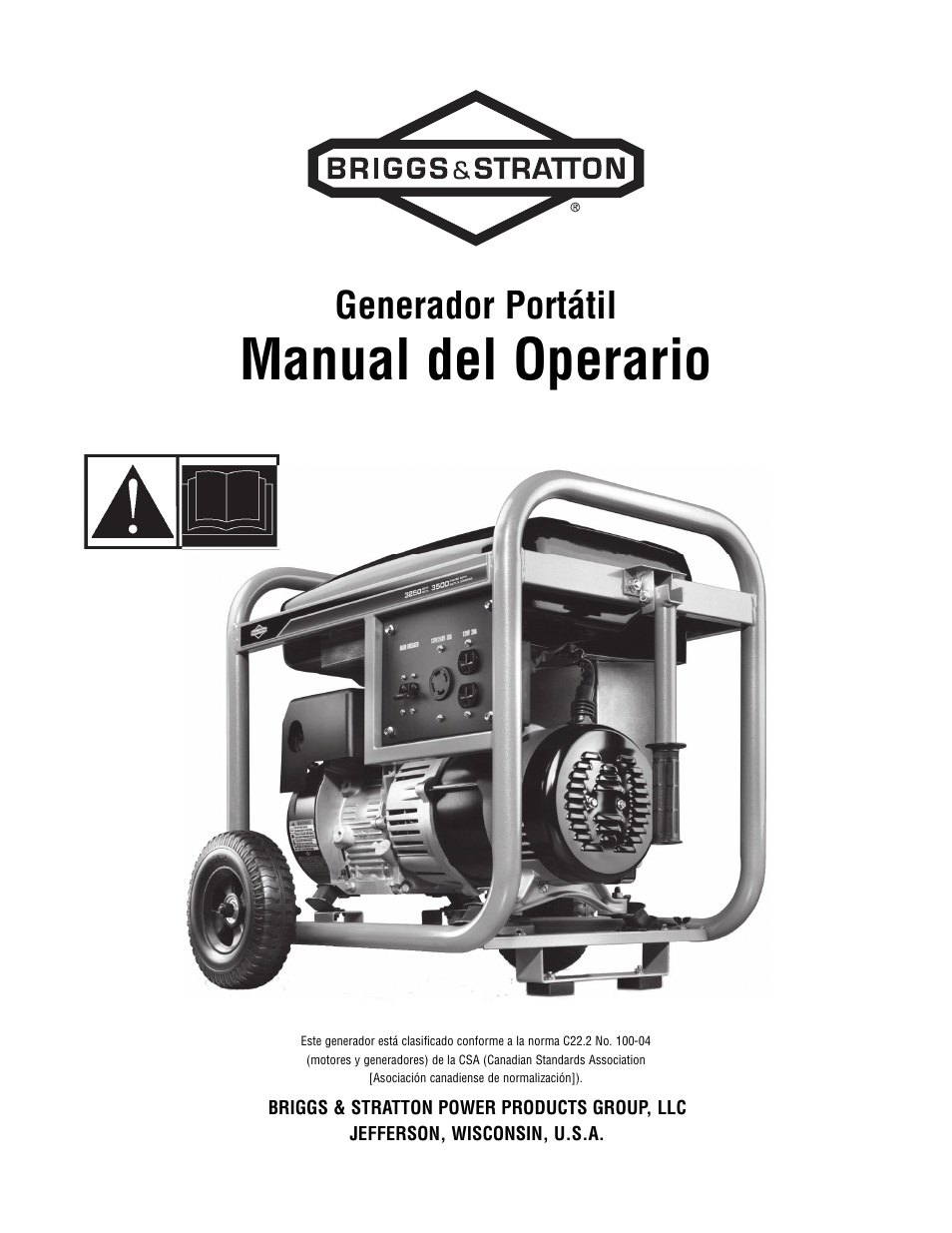 Manual del operario, Generador portátil | Briggs & Stratton 209443gs User Manual | Page 25 / 48