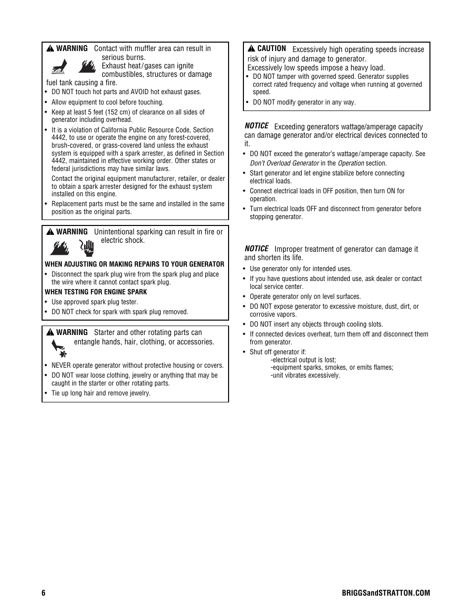 Briggs & Stratton 209443gs User Manual | Page 6 / 48