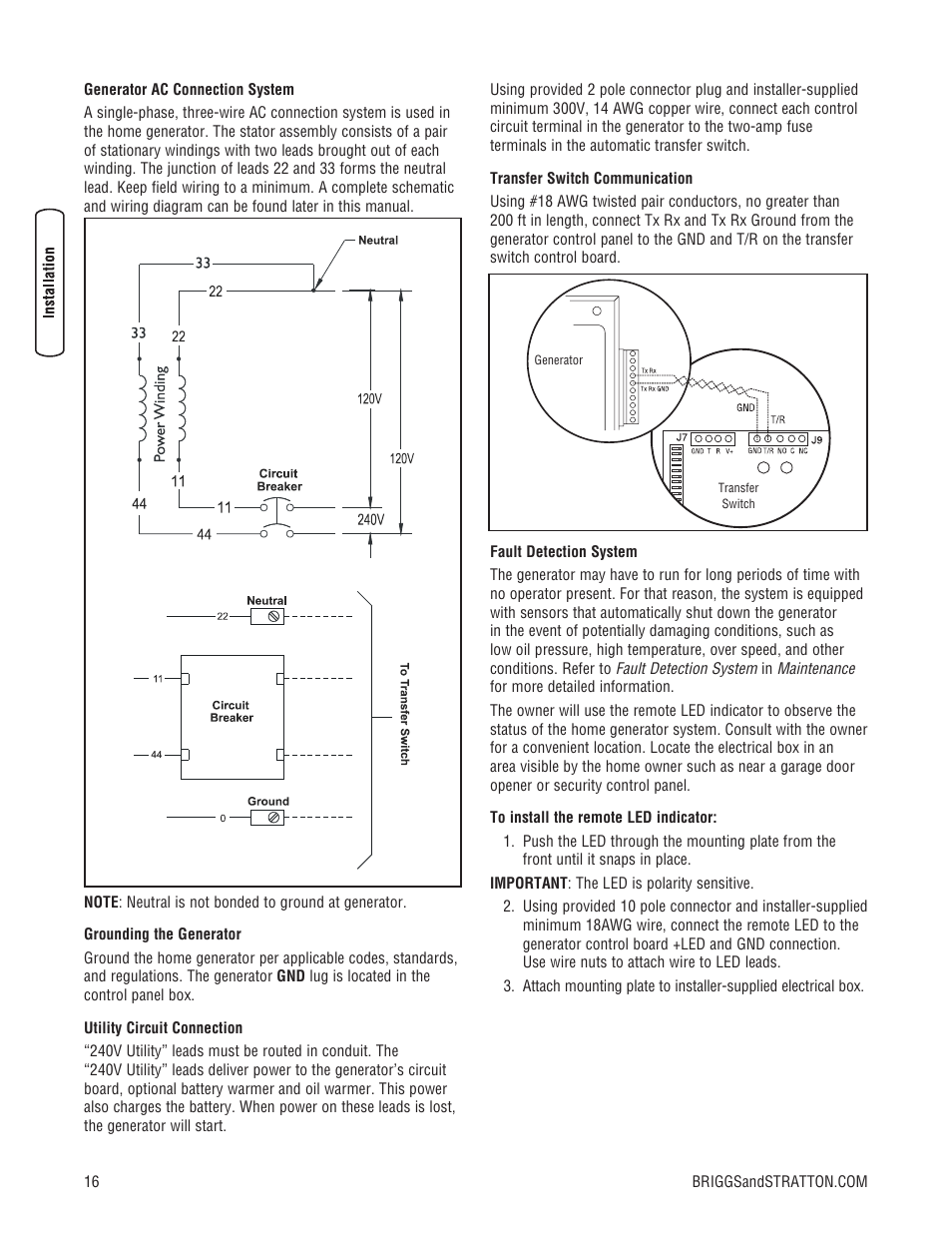 Briggs & Stratton 7000 WATT 206484GS User Manual | Page 16 / 92